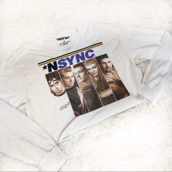 Tops - NEW NSYNC long sleeve cropped 90’s boy band shirt